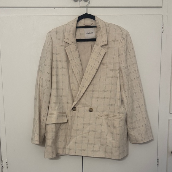 Madewell Jackets & Blazers - Madewell Ivory Checkered Jacket
